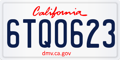 CA license plate 6TQO623