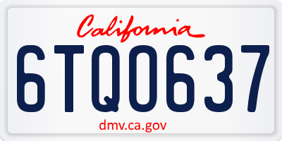 CA license plate 6TQO637