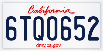 CA license plate 6TQO652