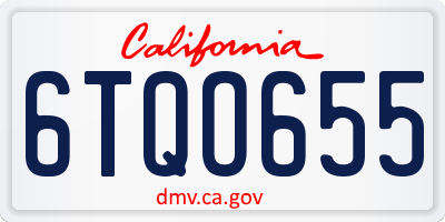 CA license plate 6TQO655