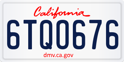 CA license plate 6TQO676