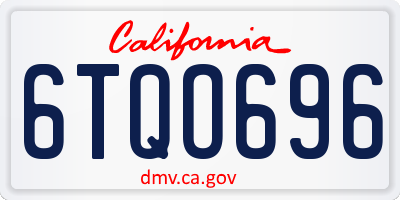 CA license plate 6TQO696