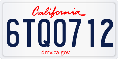 CA license plate 6TQO712