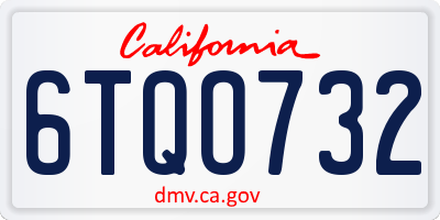 CA license plate 6TQO732