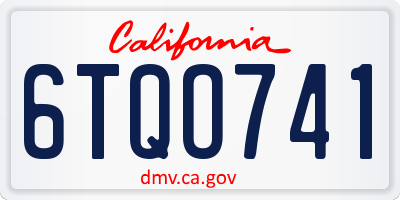 CA license plate 6TQO741