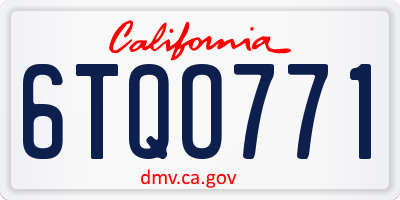 CA license plate 6TQO771