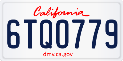 CA license plate 6TQO779