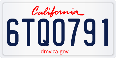 CA license plate 6TQO791