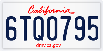 CA license plate 6TQO795