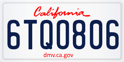 CA license plate 6TQO806