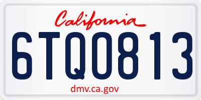 CA license plate 6TQO813