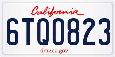 CA license plate 6TQO823