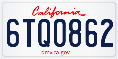 CA license plate 6TQO862