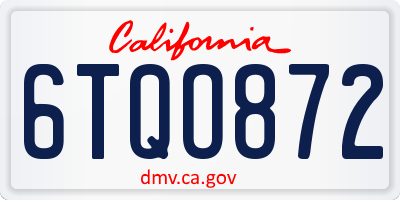 CA license plate 6TQO872