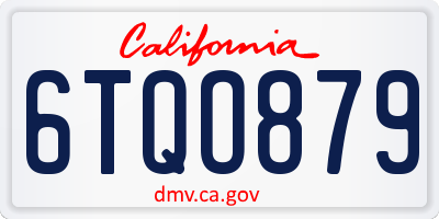 CA license plate 6TQO879