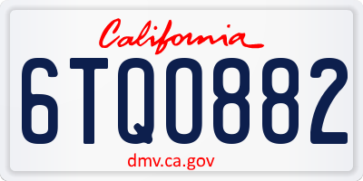 CA license plate 6TQO882