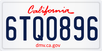 CA license plate 6TQO896