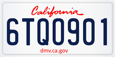 CA license plate 6TQO901