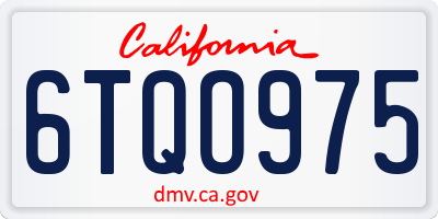 CA license plate 6TQO975