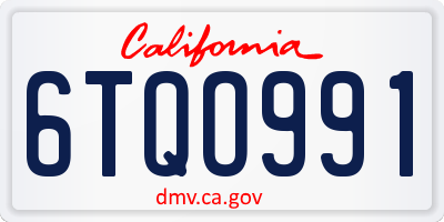 CA license plate 6TQO991