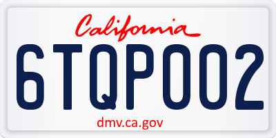 CA license plate 6TQP002