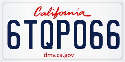 CA license plate 6TQP066