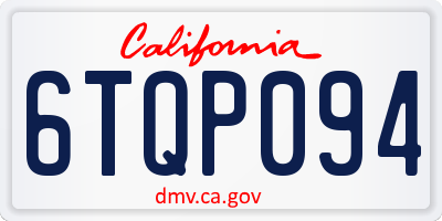 CA license plate 6TQP094