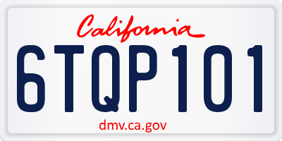 CA license plate 6TQP101