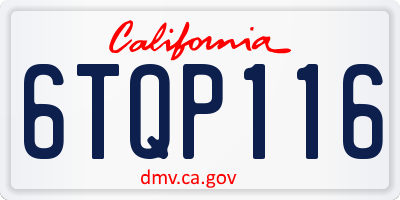 CA license plate 6TQP116