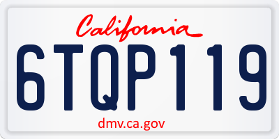 CA license plate 6TQP119
