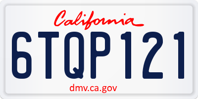 CA license plate 6TQP121