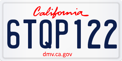CA license plate 6TQP122