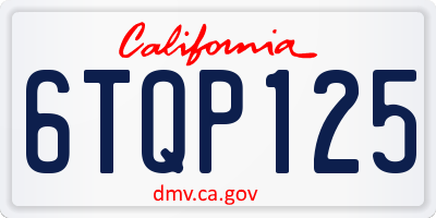 CA license plate 6TQP125