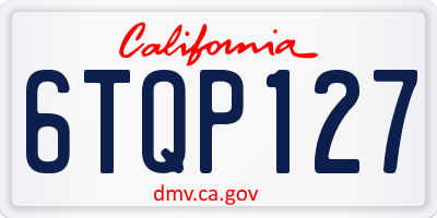 CA license plate 6TQP127