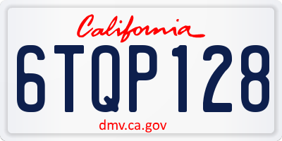 CA license plate 6TQP128
