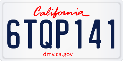 CA license plate 6TQP141