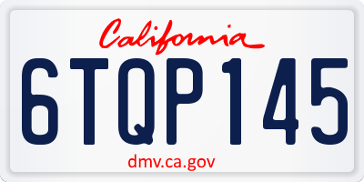 CA license plate 6TQP145