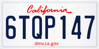 CA license plate 6TQP147