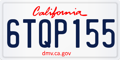 CA license plate 6TQP155