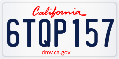 CA license plate 6TQP157