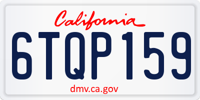 CA license plate 6TQP159