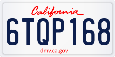 CA license plate 6TQP168