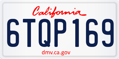 CA license plate 6TQP169