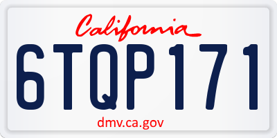 CA license plate 6TQP171
