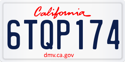 CA license plate 6TQP174