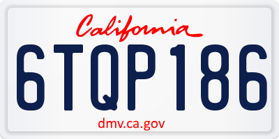 CA license plate 6TQP186