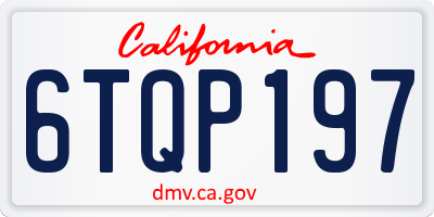 CA license plate 6TQP197