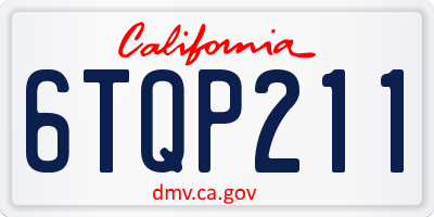 CA license plate 6TQP211