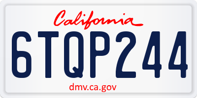 CA license plate 6TQP244