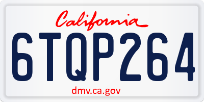 CA license plate 6TQP264